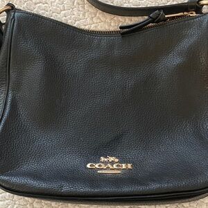 Coach Black Pebbled Leather Shoulder Bag